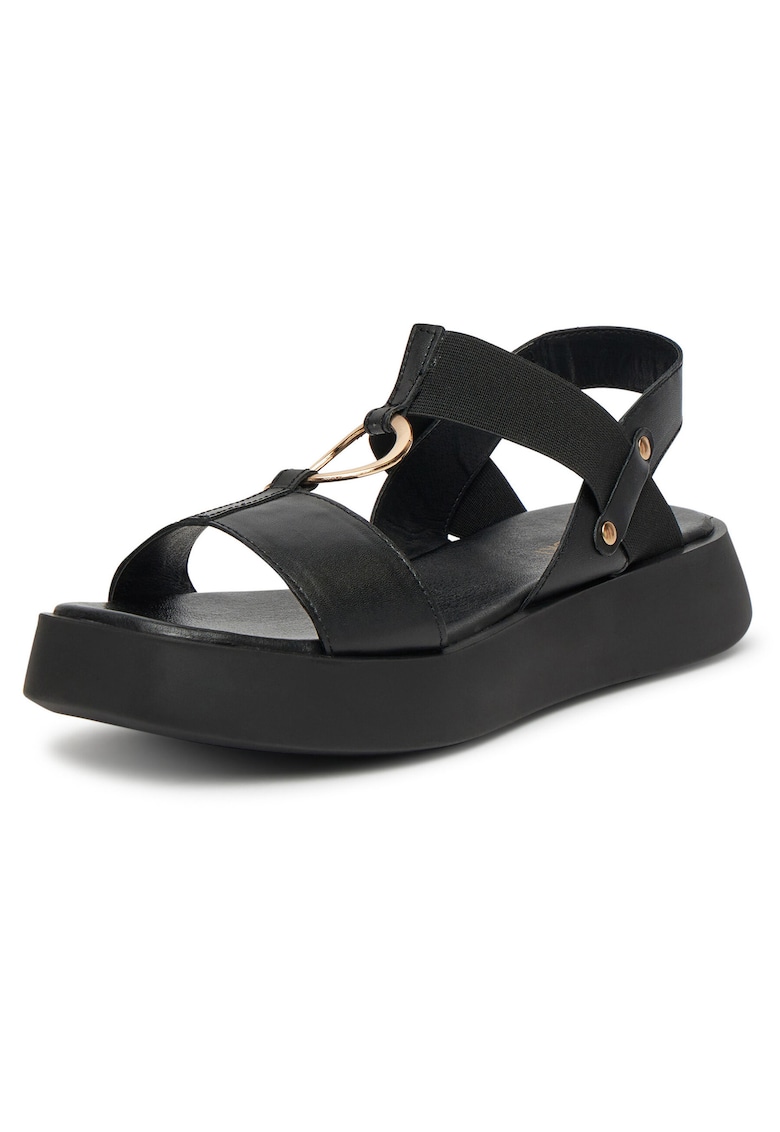Sandale dama - piele naturala - negru -