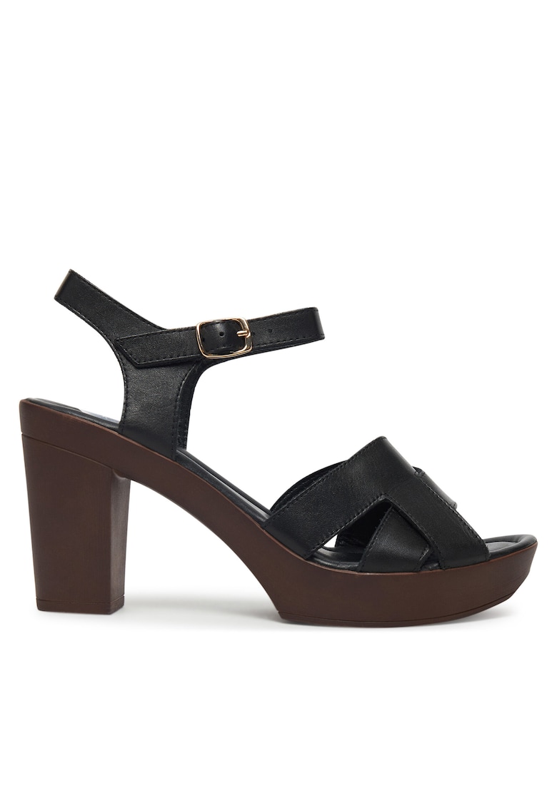 Sandale dama - EST-2025N-07 - piele naturala - negru -