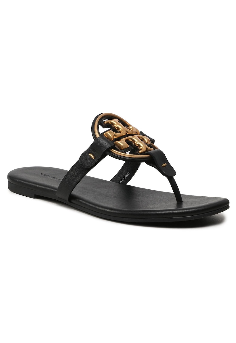 Slapi dama - Perfect Black 006 - piele naturala - Metal Miller -