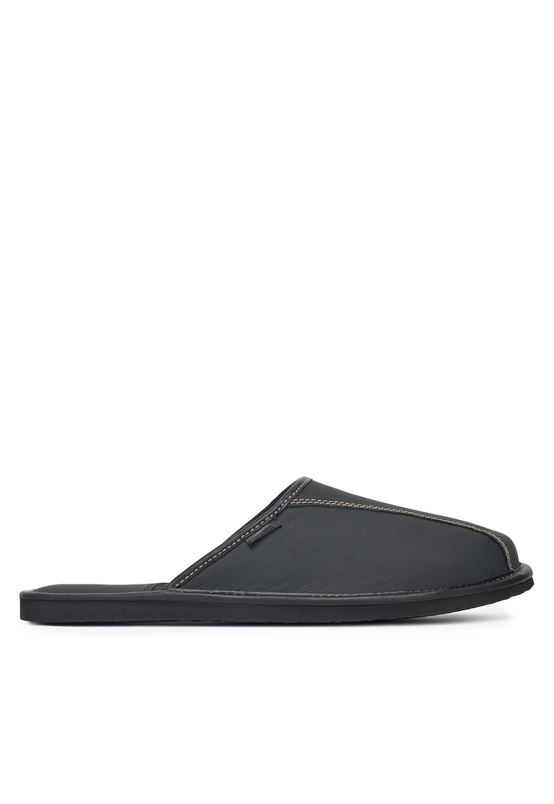 Papuci barbati - SLIP-03 MI25 - piele naturala - negru