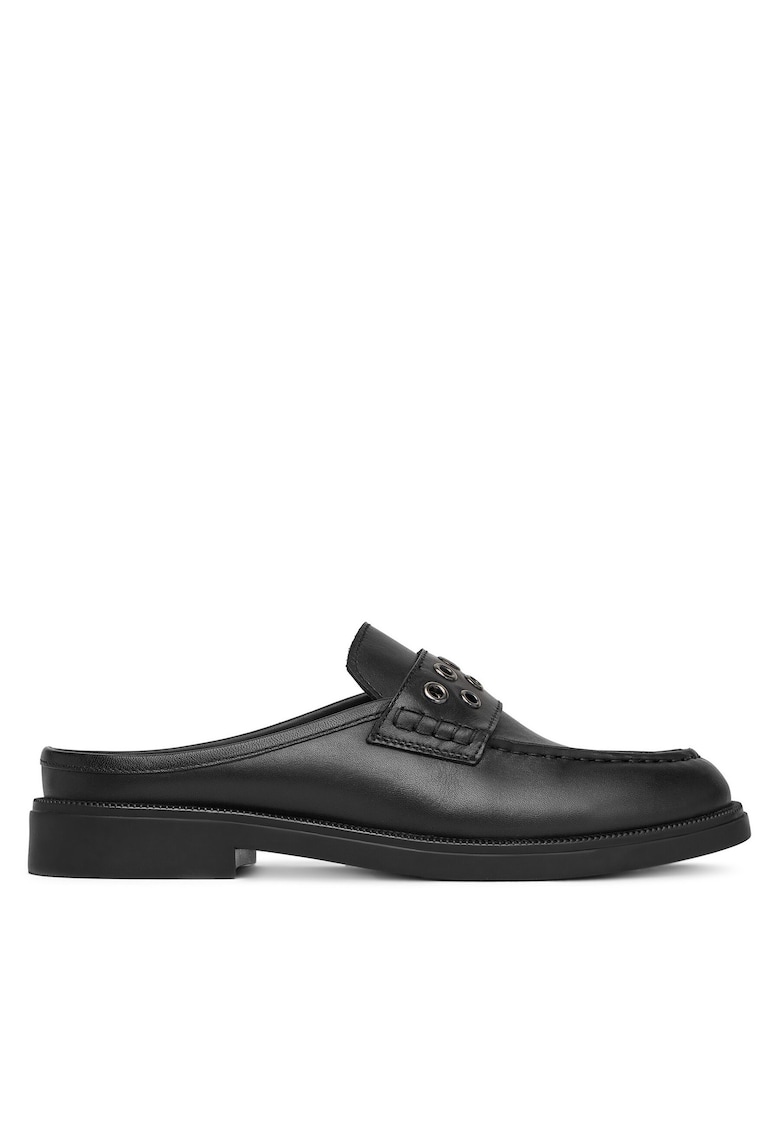 Papuci dama - piele naturala - negru