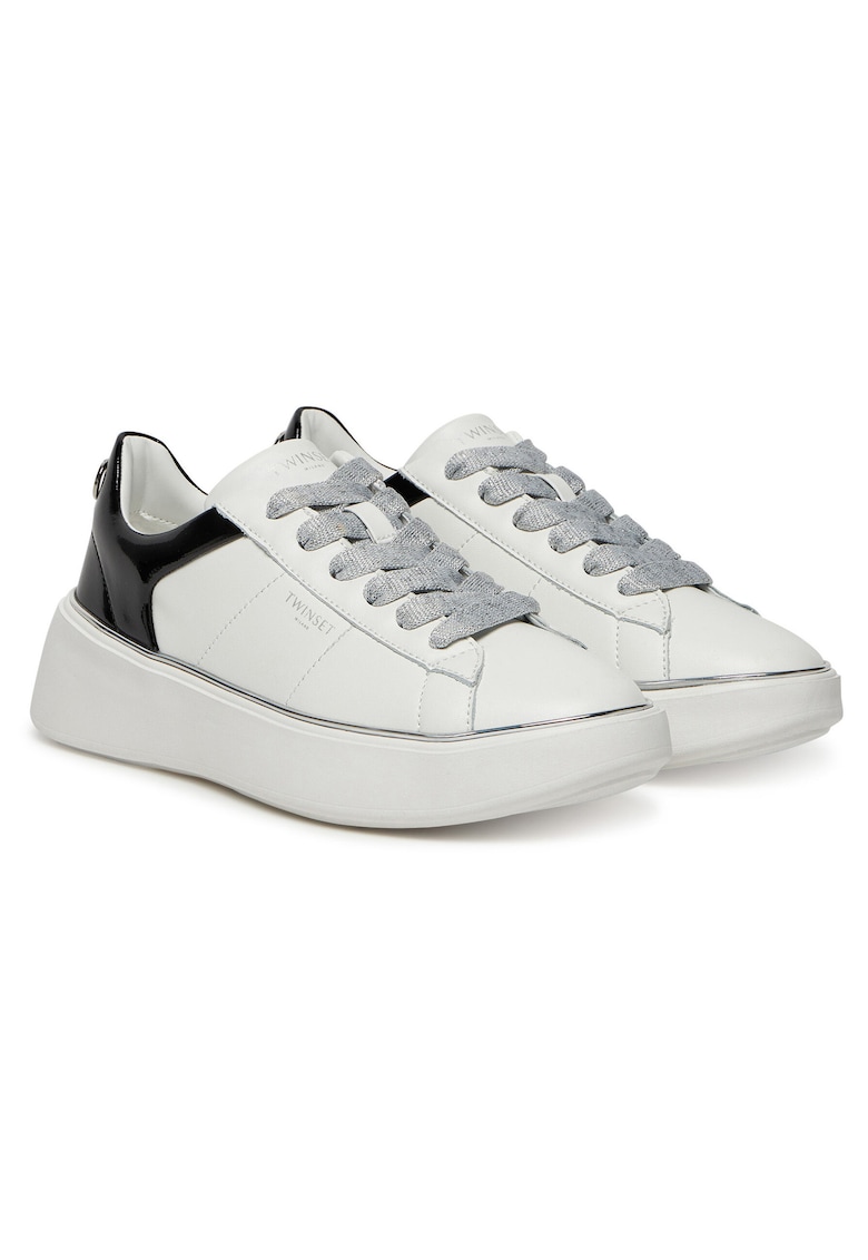 Tenisi dama - 251TCP042 - piele naturala - alb/negru