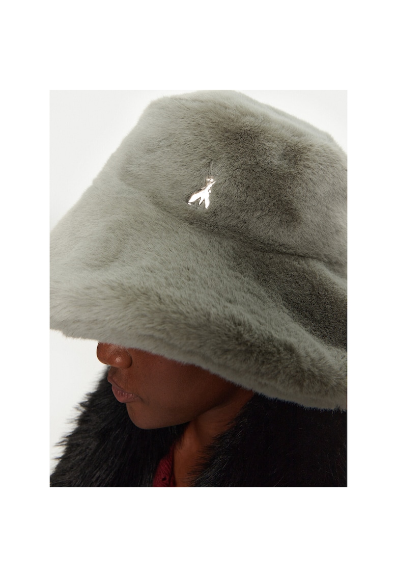 Palarie dama gri metalic - model bucket