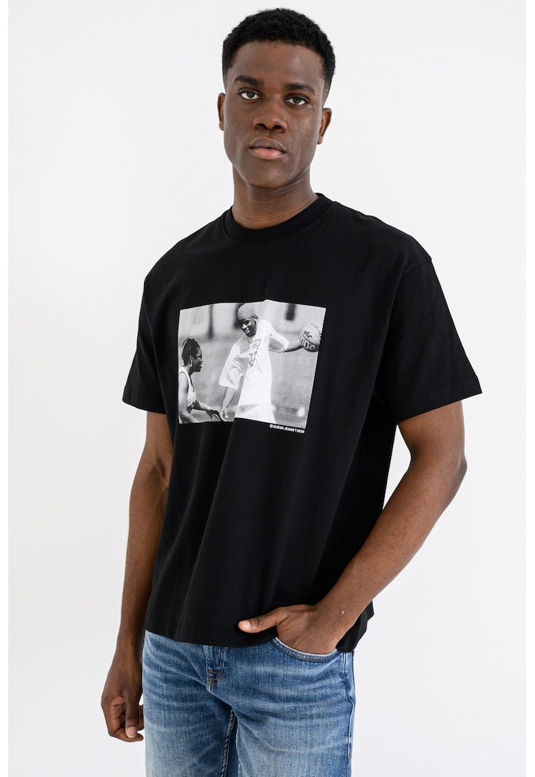 Tricou de bumbac cu imprimeu foto Allen Ivenrson - Negru/Gri