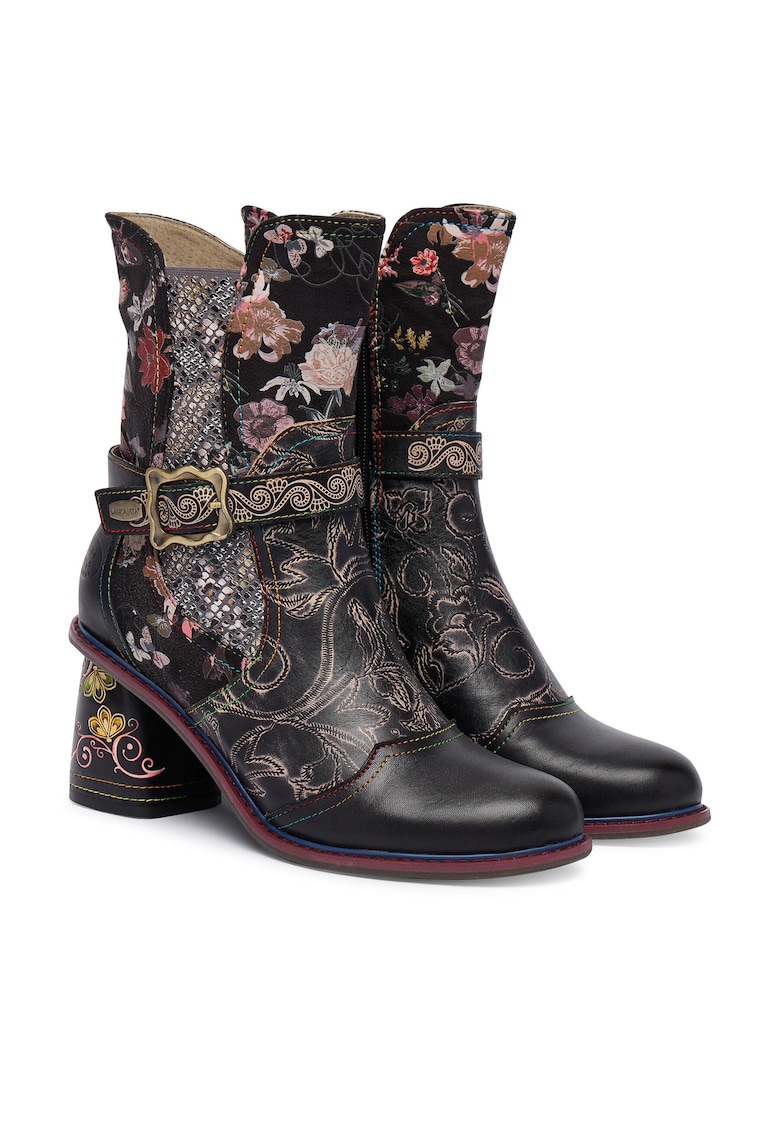Botine dama 82 - Piele naturala - Negru
