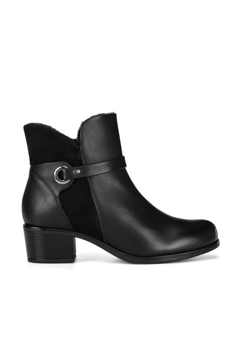 Botine dama piele naturala negru - Negru