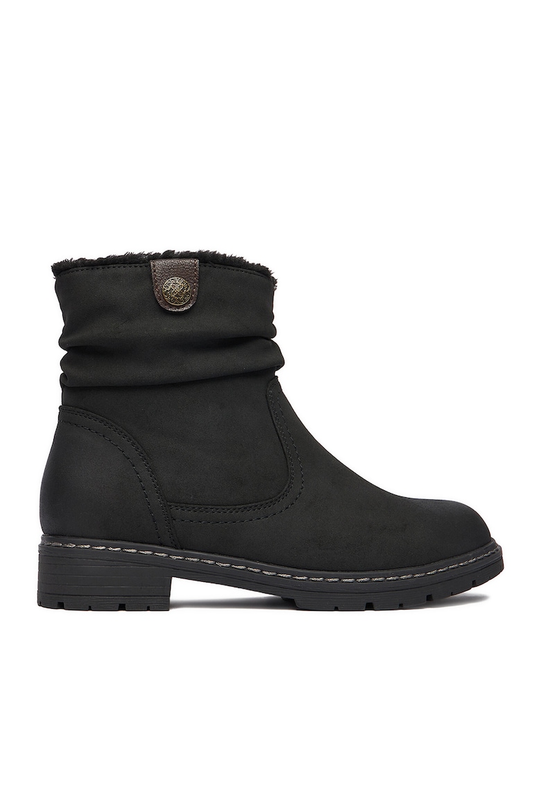 Botine dama - negru - textil H221008