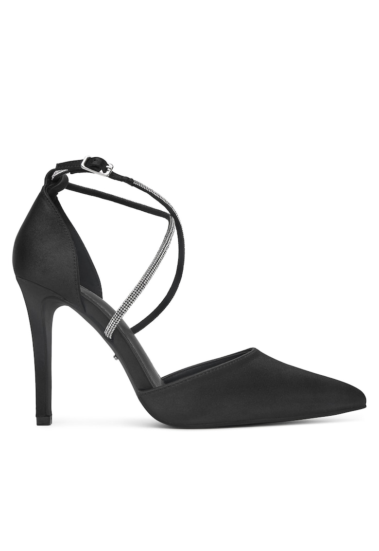 Pantofi dama - KL-HH4785-62S - negru - toc inalt - material textil