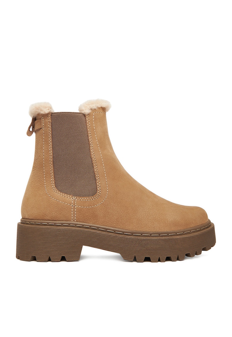 Botine bej din piele naturala pentru femei - Bej