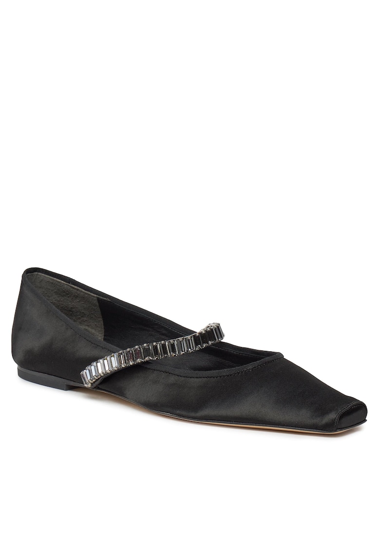 Balerini dama - textil - negru/argintiu -
