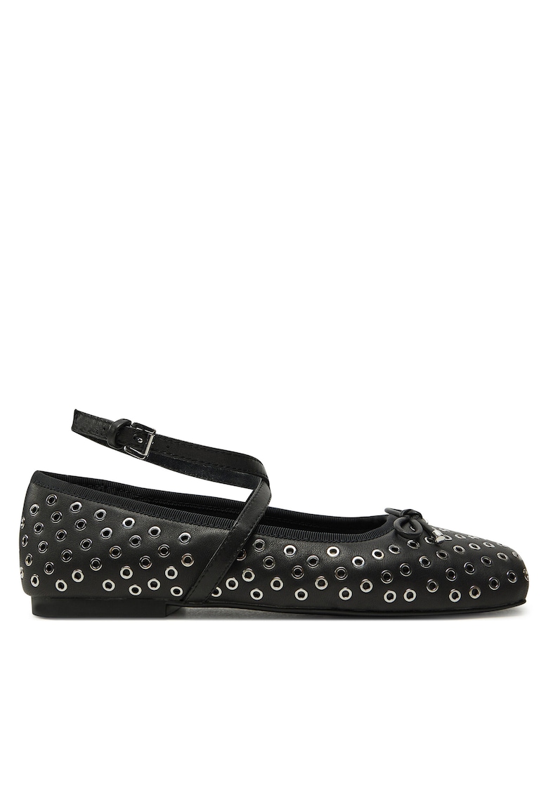 Balerini dama Collette - piele naturala - argintiu/negru -