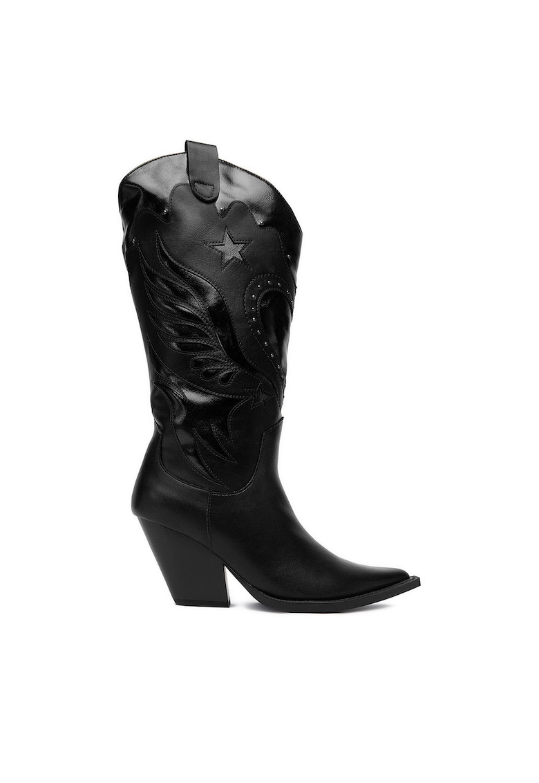 Cizme dama - W3LH170101 - cowboy - negru
