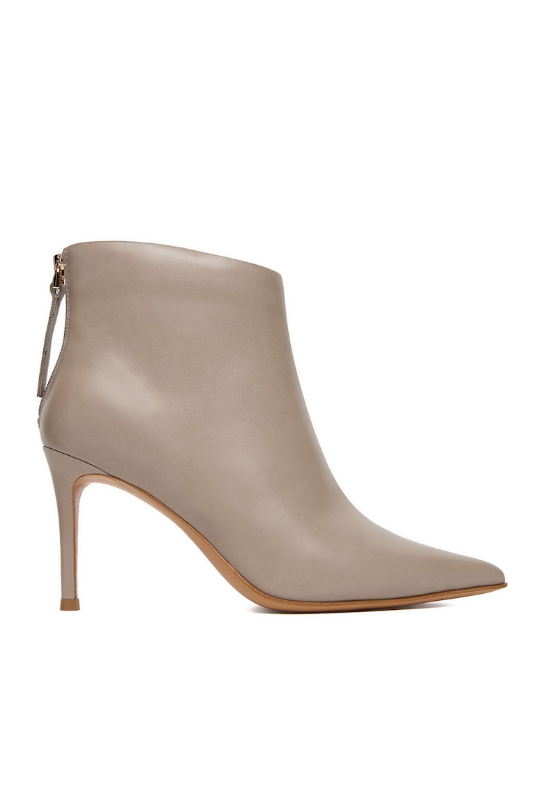 Botine dama din piele naturala gri - Gri