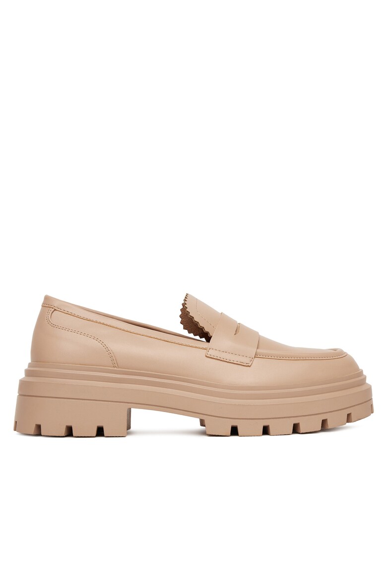 Mocasini dama - bej - piele ecologica