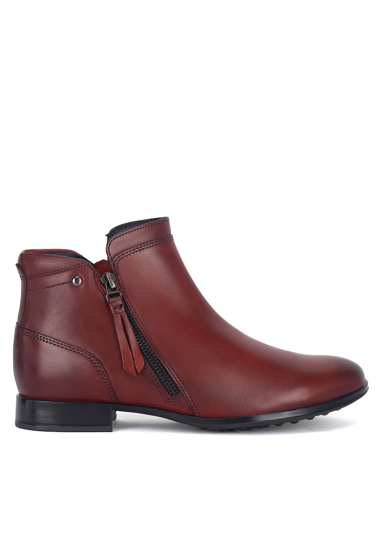 Botine dama piele naturala - rosu - Rosu