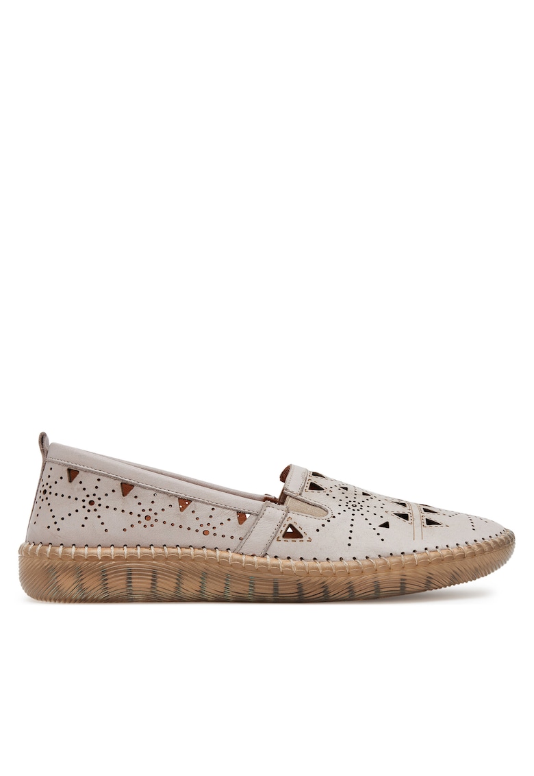 Mocasini dama - piele naturala - bej