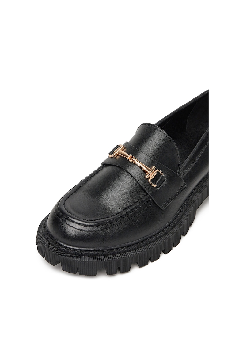 Mocasini pentru femei - piele ecologică - negru - Negru