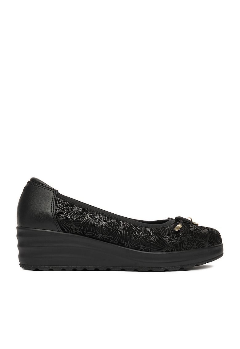 Balerini dama - textil - negru
