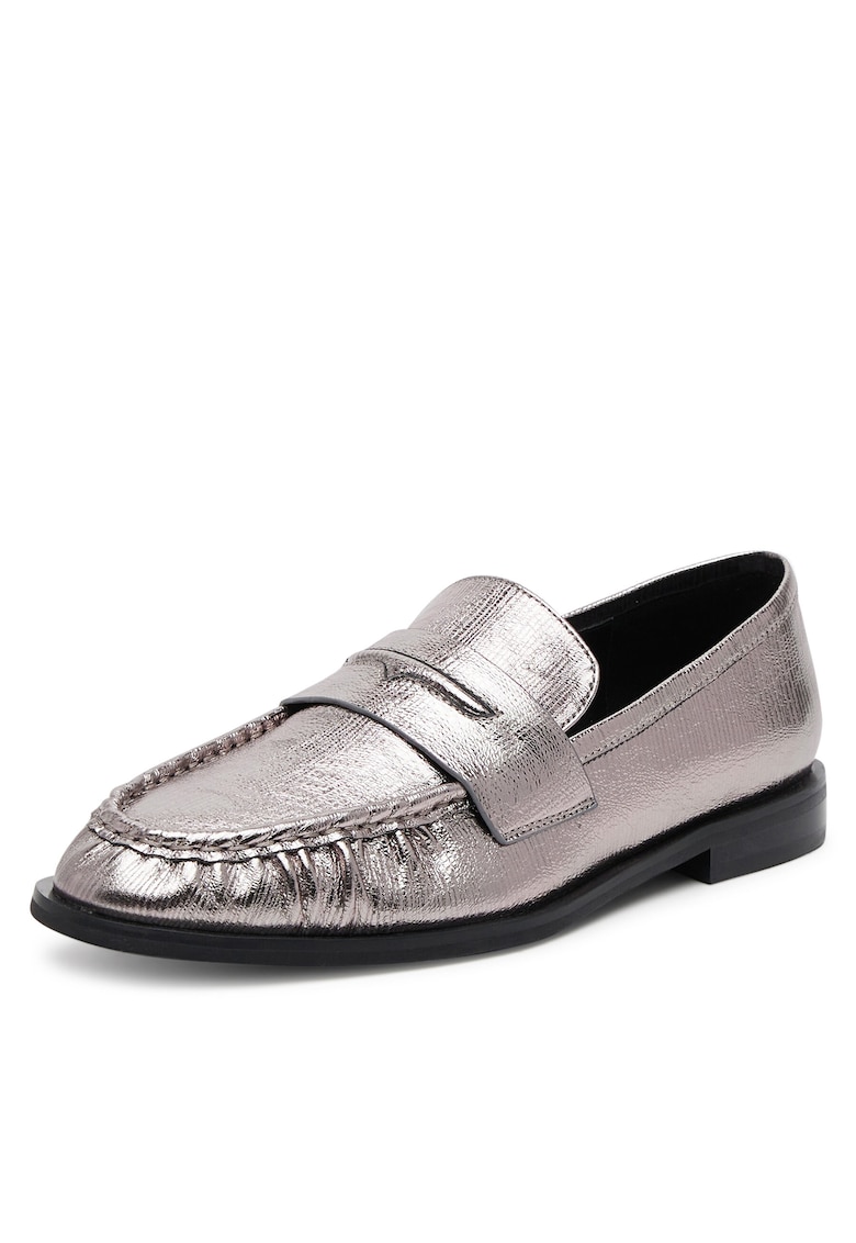 Mocasini dama argintiu - piele naturala - LILAC-SLT152SK