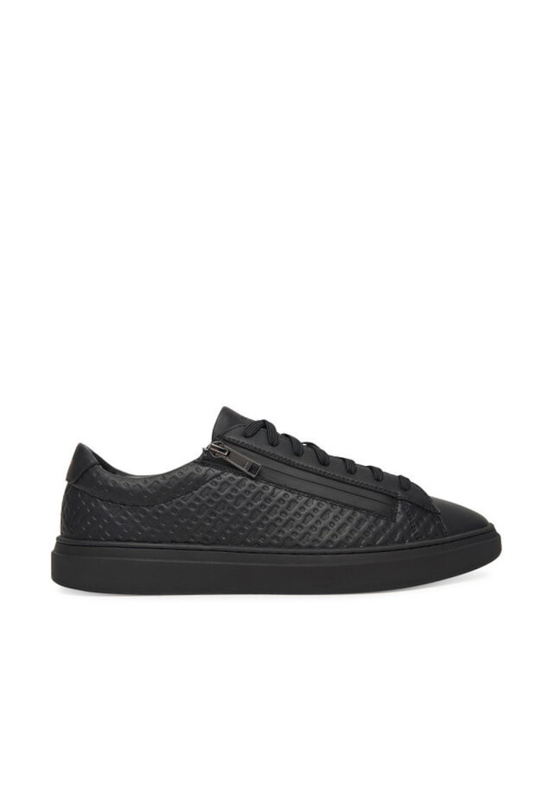 Tenisi barbati model piele naturala - negru - Negru