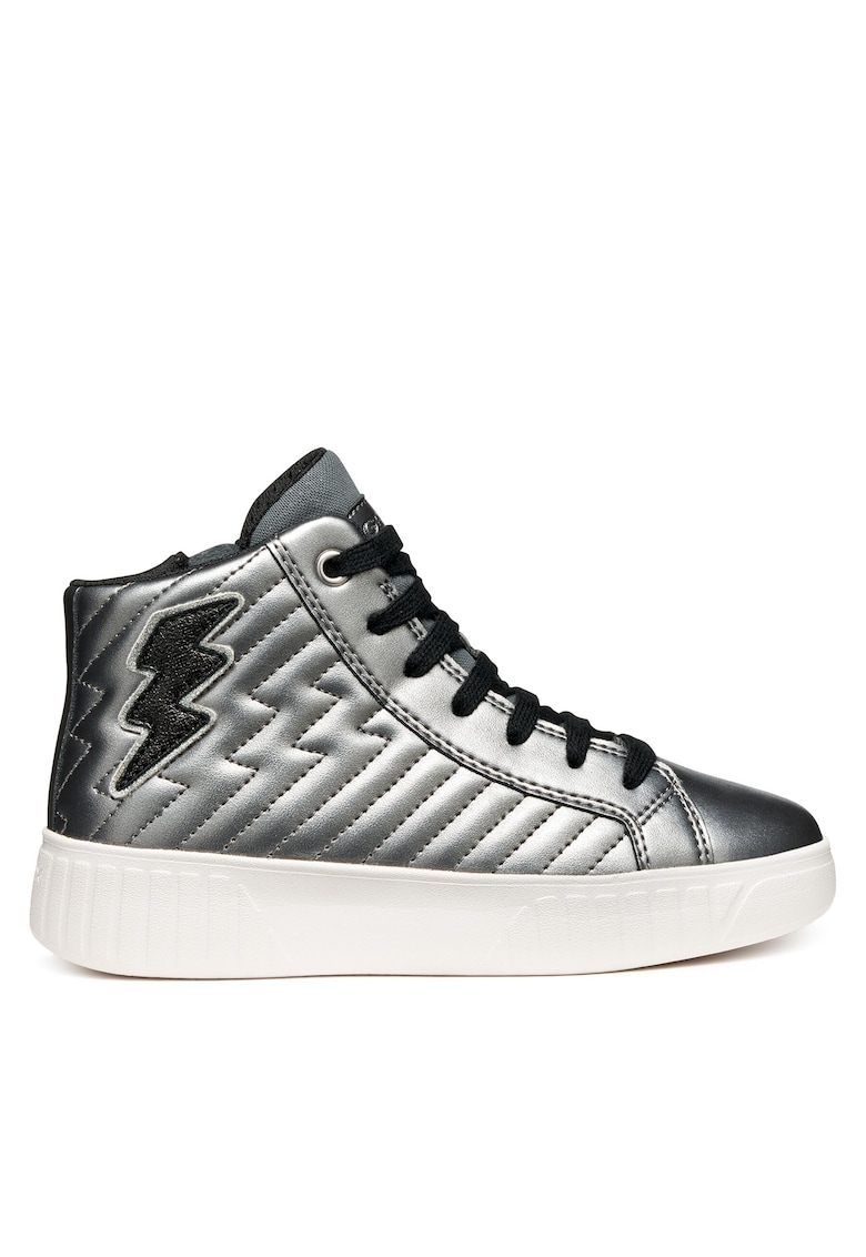 Pantofi sport copii model Mikiroshi - piele ecologica - argintiu