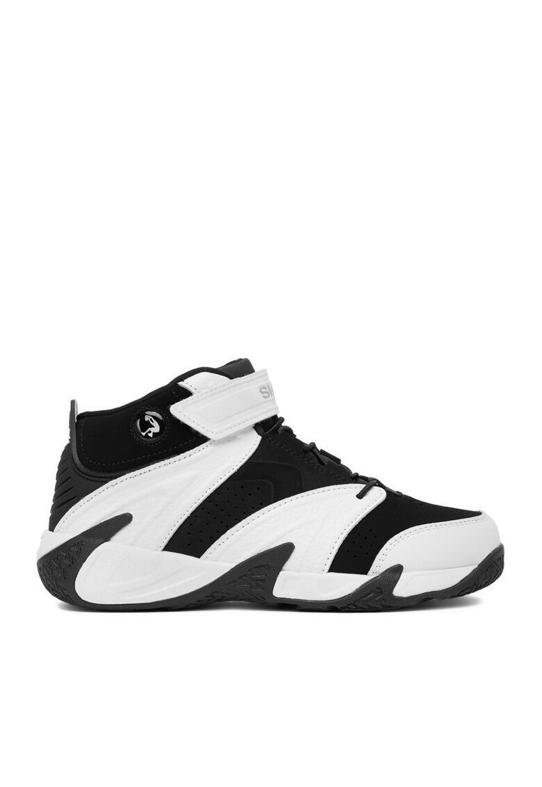 Pantofi sport copii - adidasi baieti - piele naturala - negru/alb