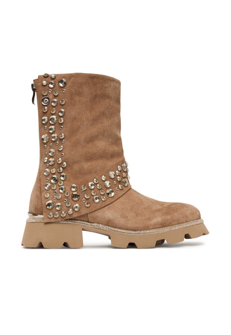 Botine dama I251358 - Piele naturala - Maro