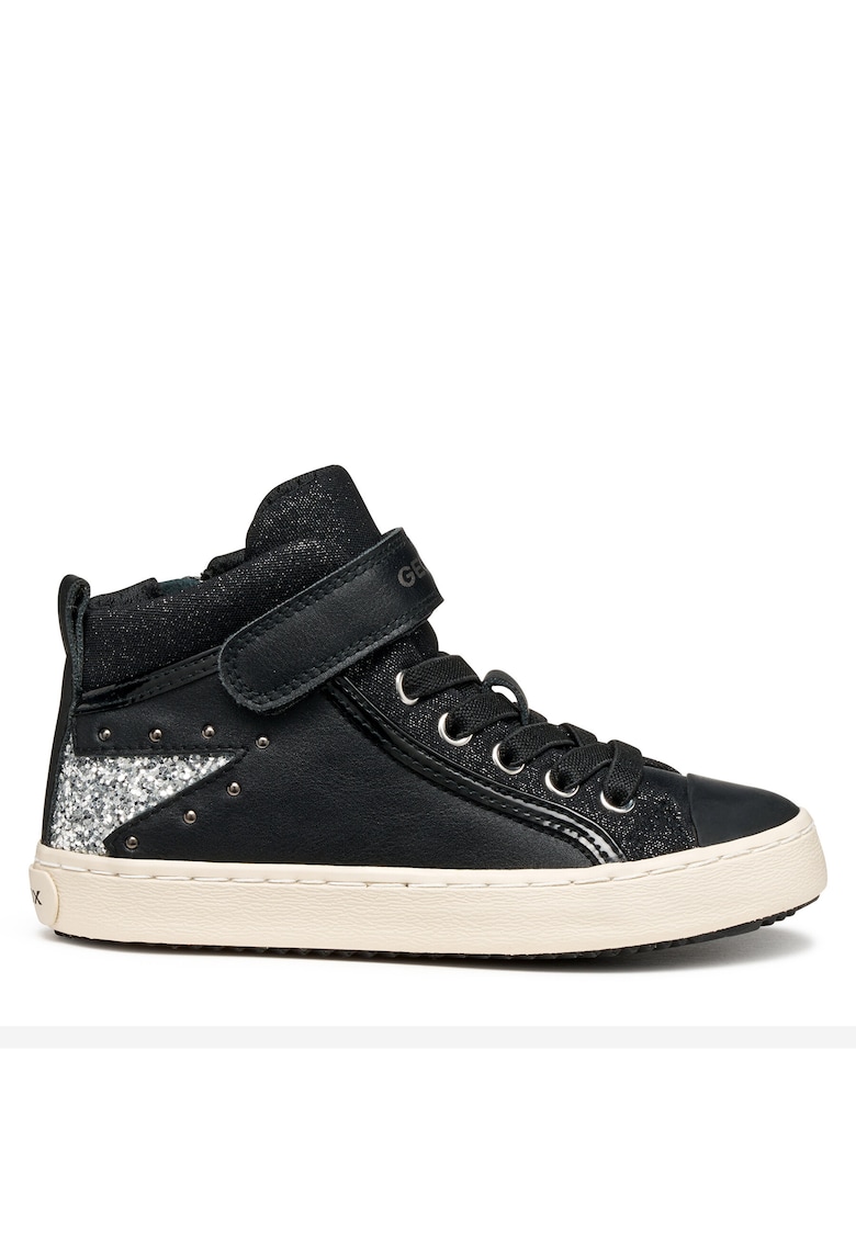 Geox Tenisi Fete - J Kalispera - negru/argintiu - material textil - sintetic
