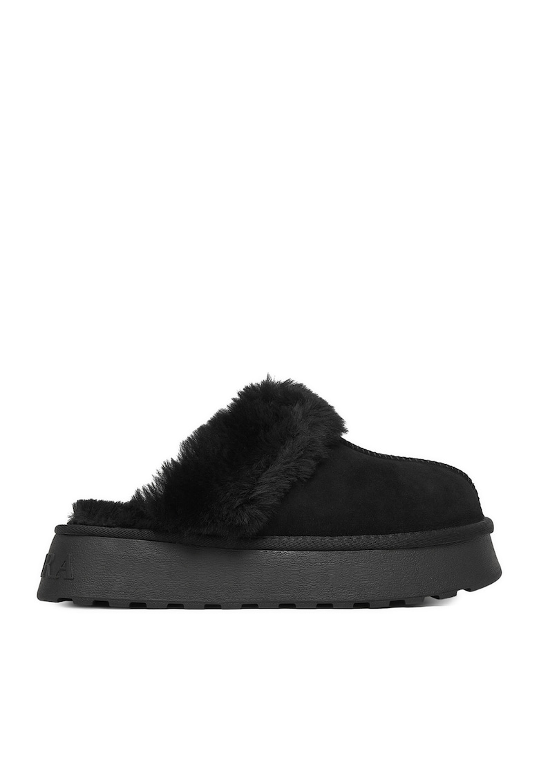 Papuci dama piele naturala - culoarea negru