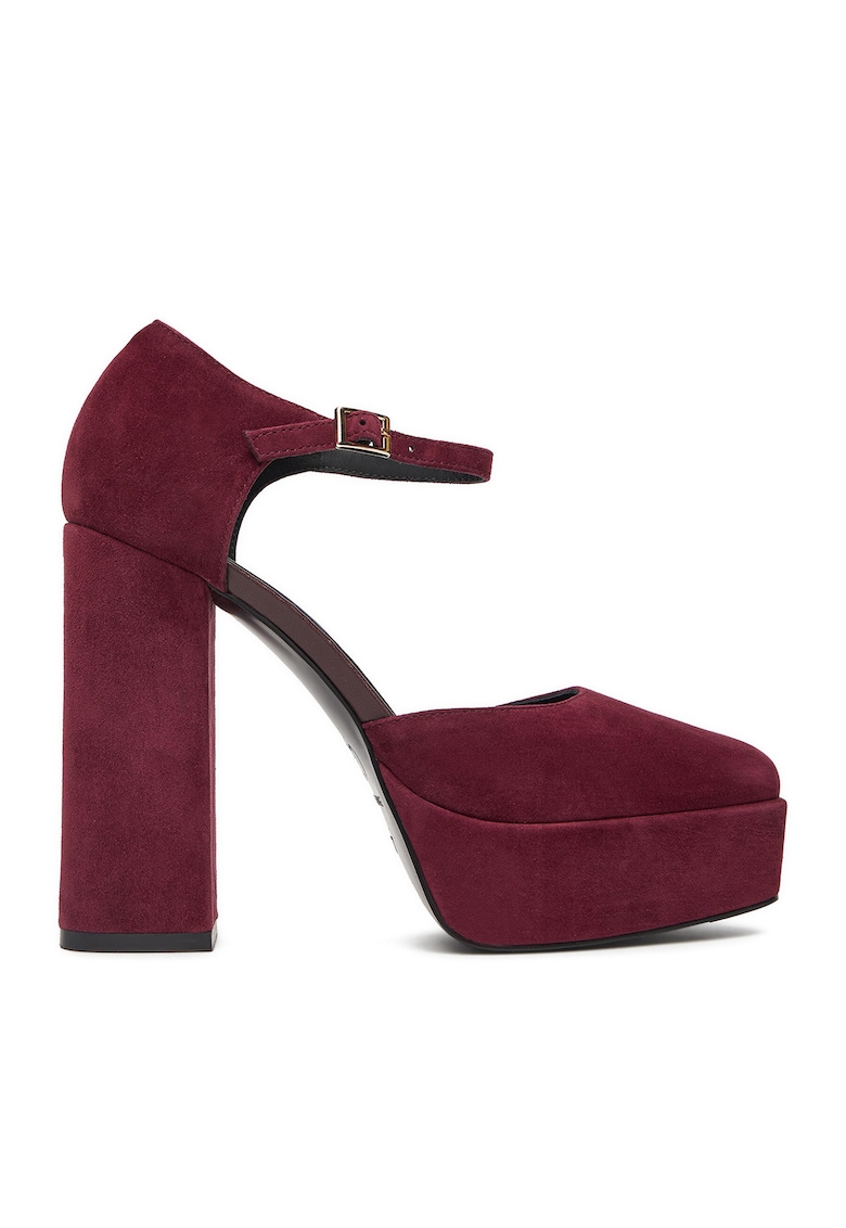 Pantofi dama - toc - piele naturala - bordo