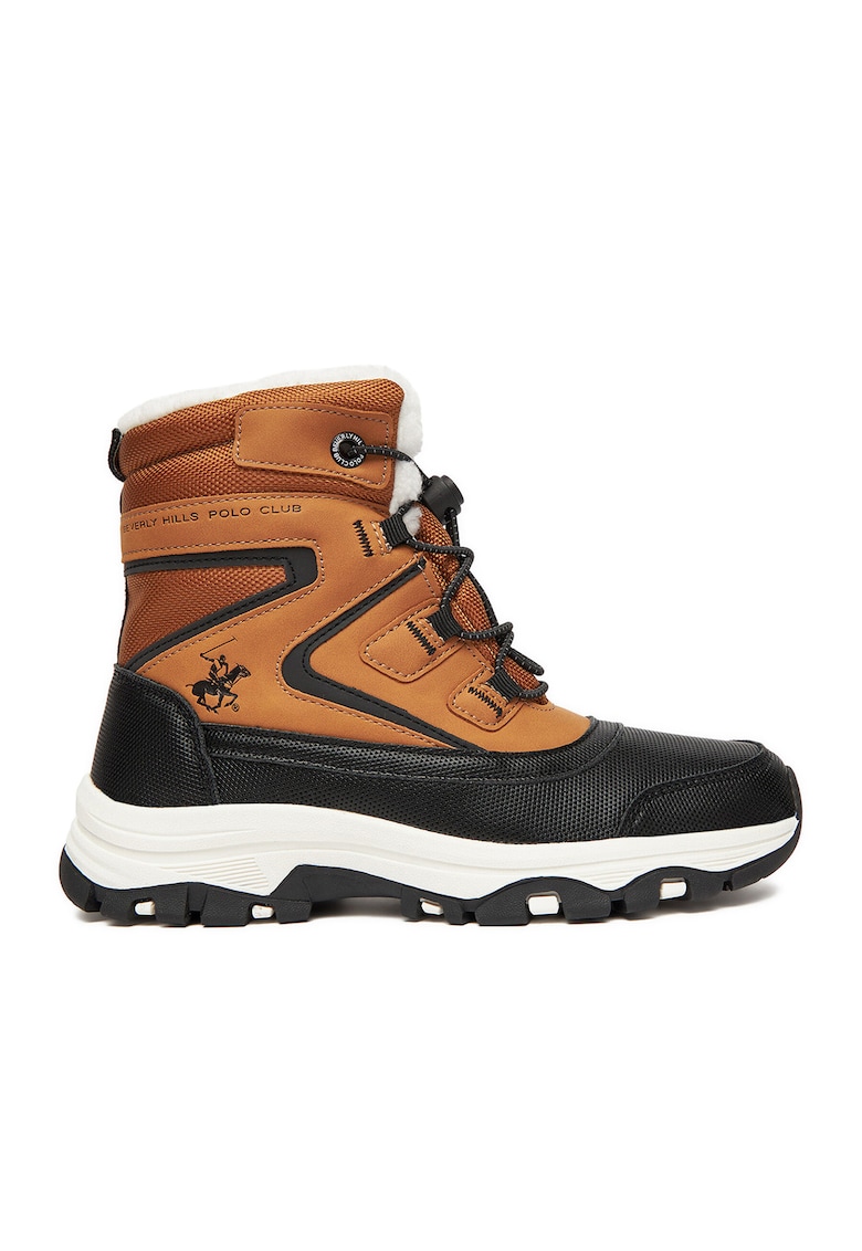Ghete sport fete - textil - maro/negru