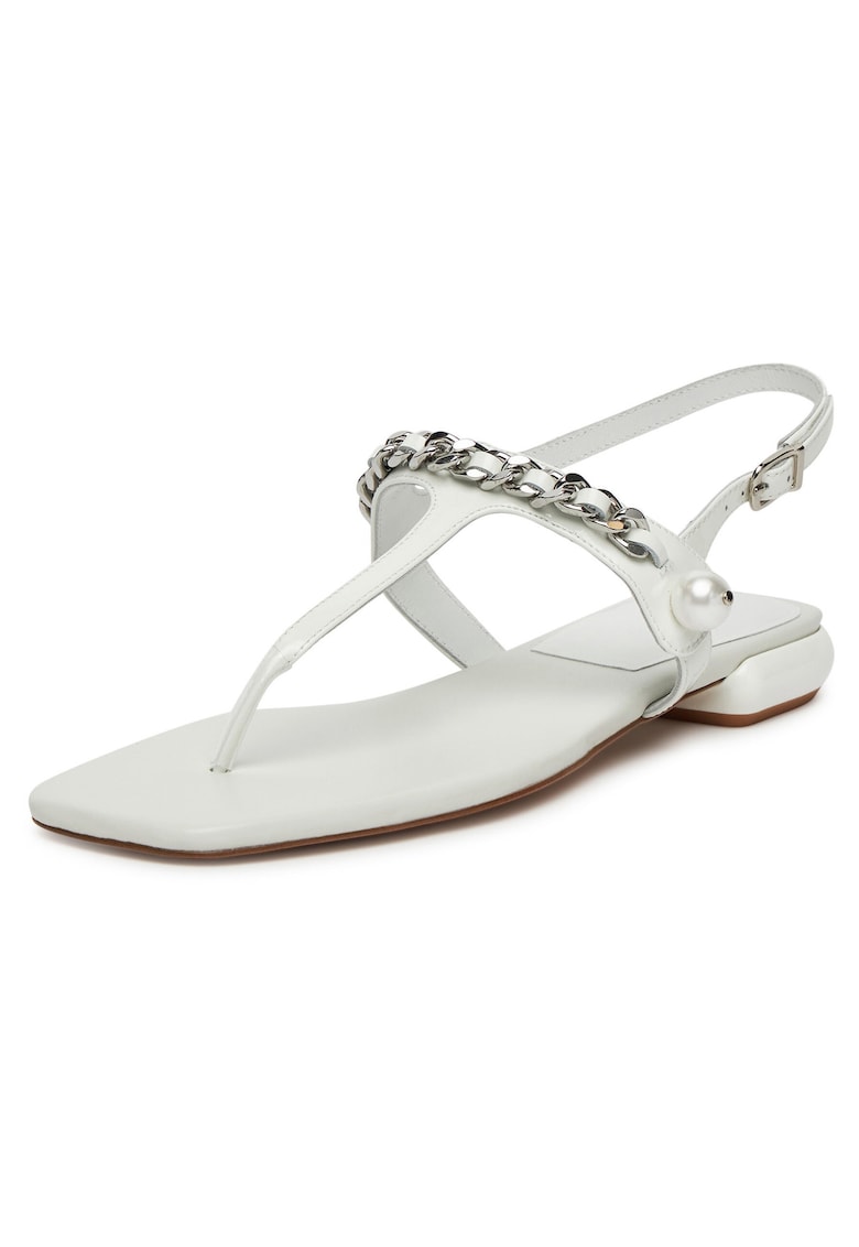 Sandale dama piele naturala - alb - 2.5 cm tocul
