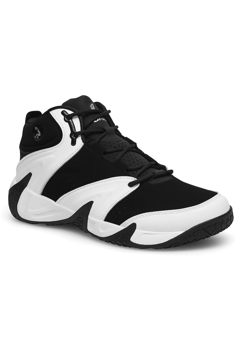 Pantofi sport barbati alergare - negru/alb - piele naturala