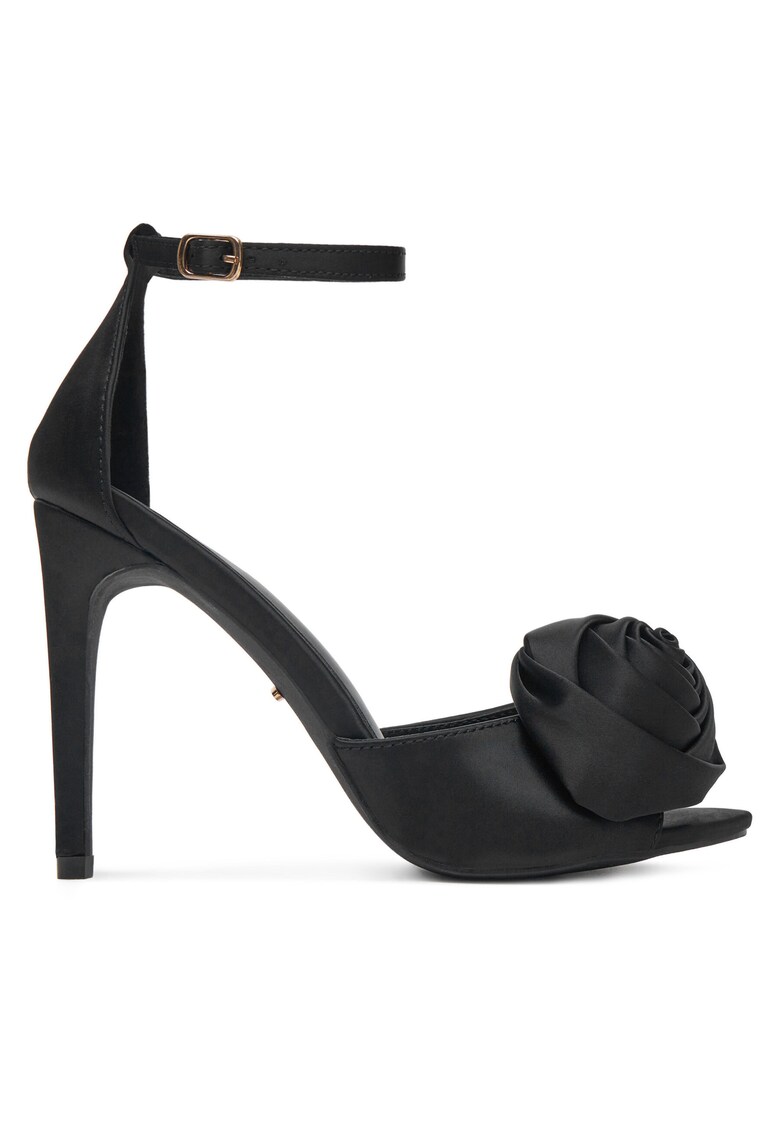 Sandale cu toc dama model F89725-201 - piele ecologica - negru