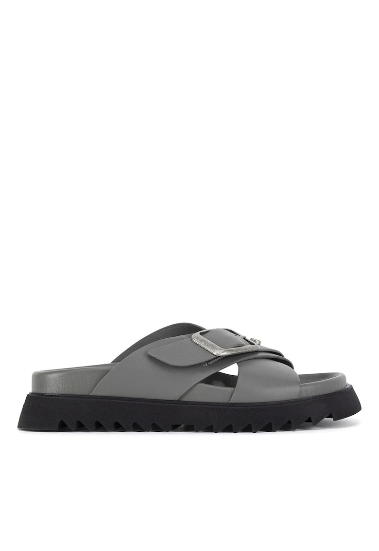 Slapi DEBRA-25SS469 - gri - piele naturala