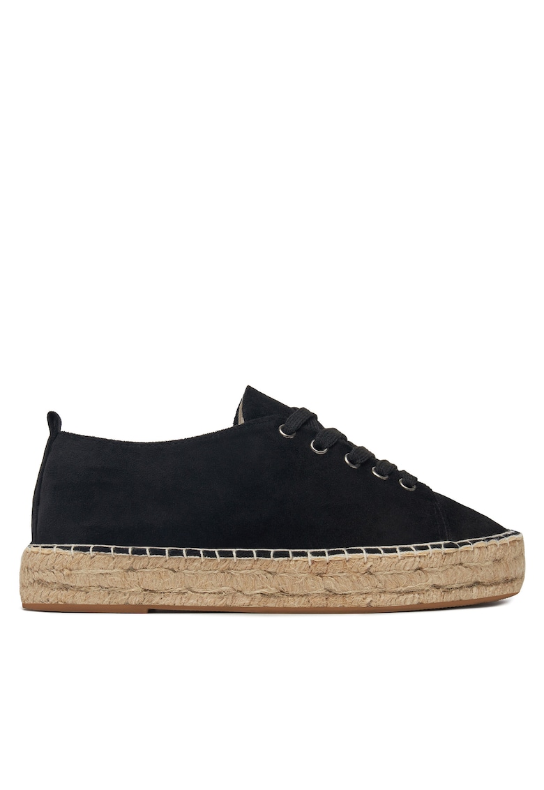 Espadrile dama negru - tesatura