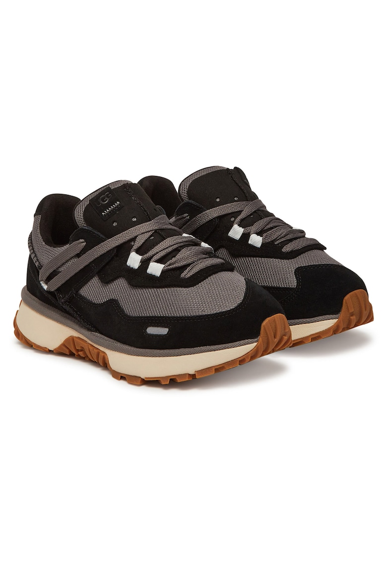 Tenisi barbati Retrofi Low - piele naturala - negru/gri