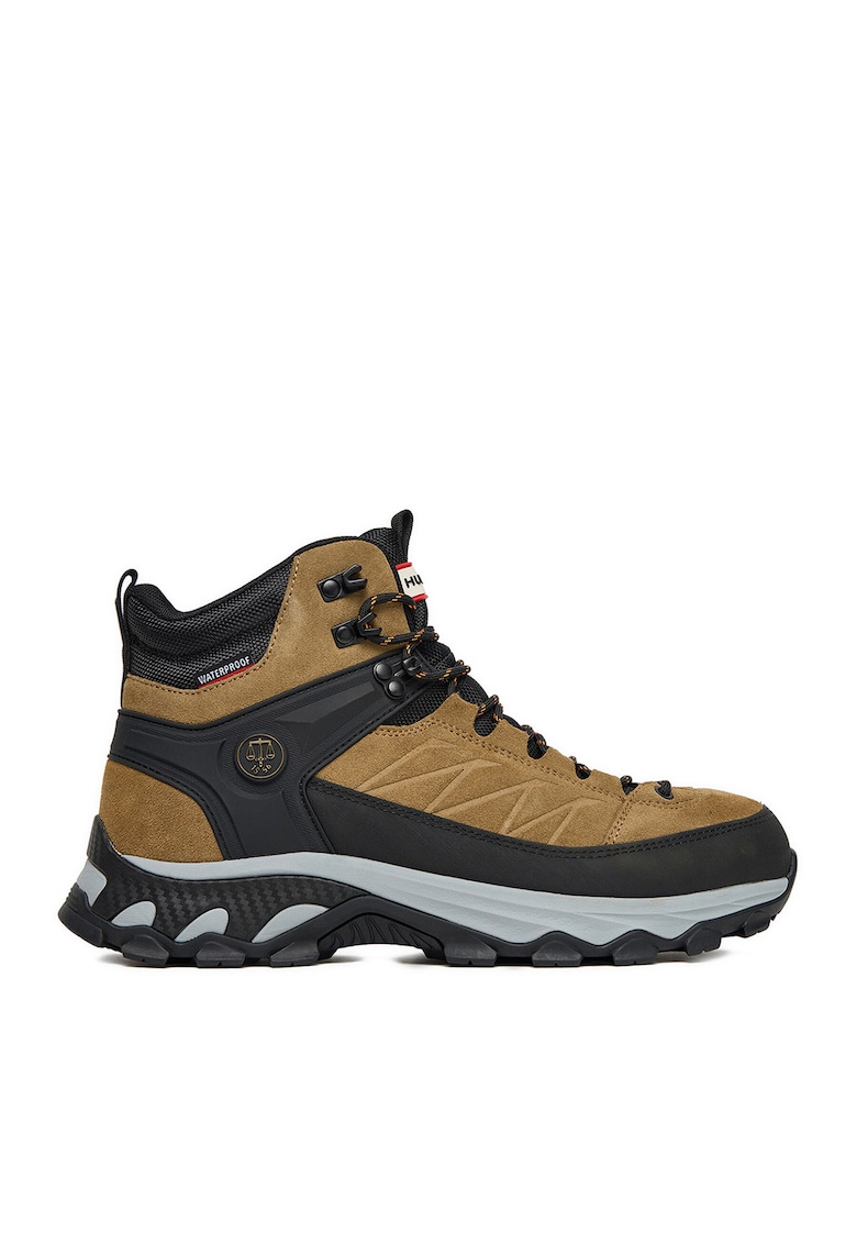 Ghete barbati trekking piele naturala - Negru/Maro