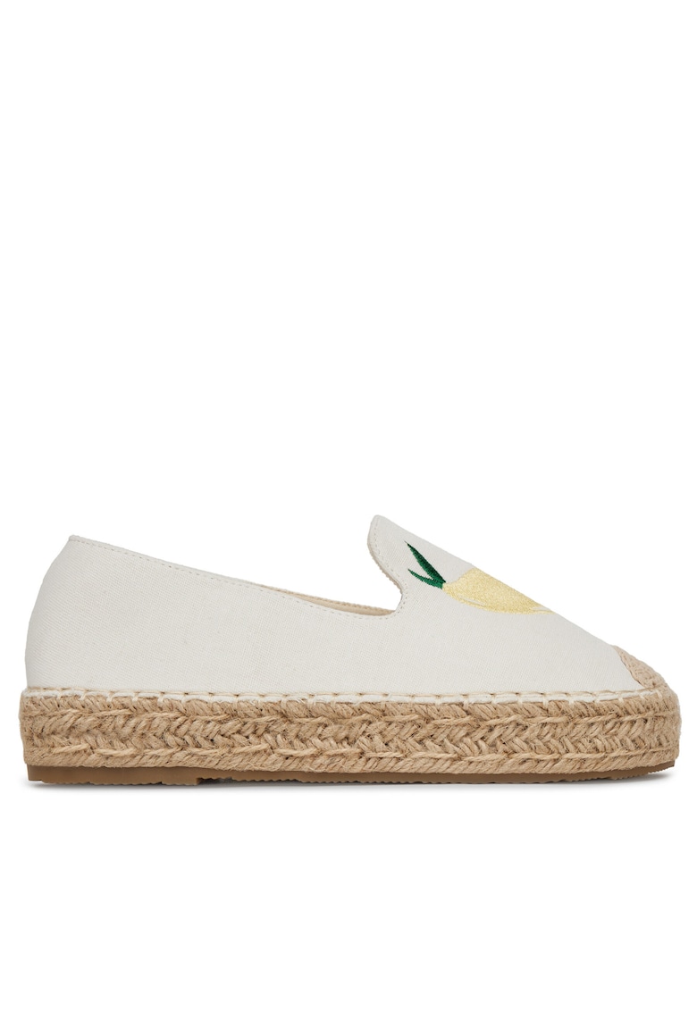Mocasini dama - espadrile - alb - tesatura