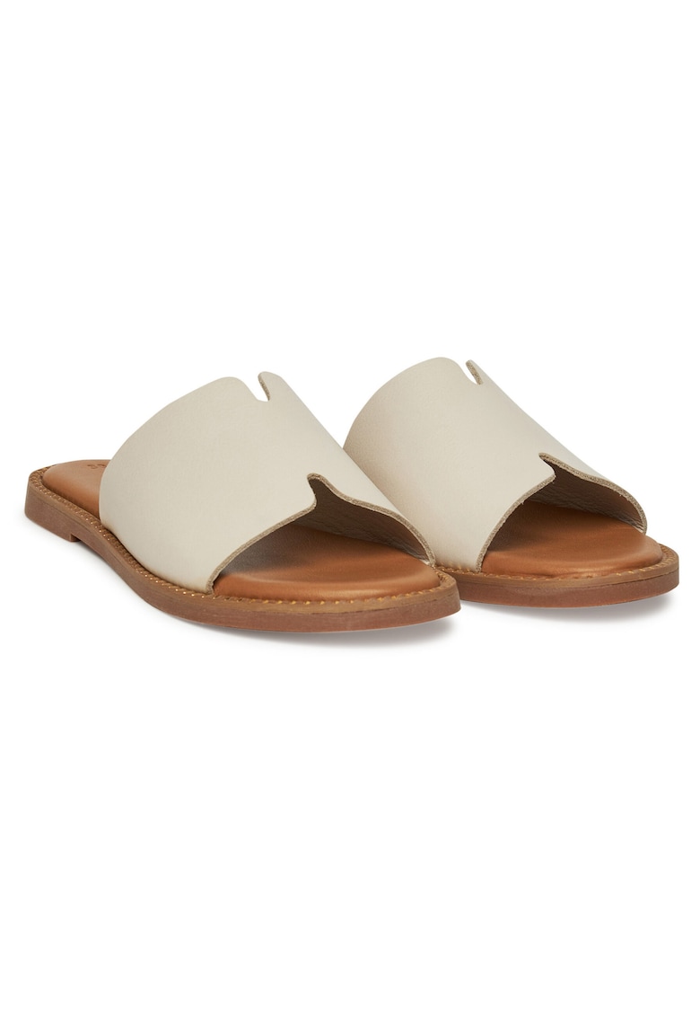 Papuci dama piele naturala - Ivory -