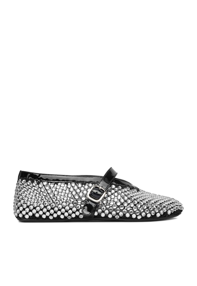 Balerini dama - plastic - negru/argintiu