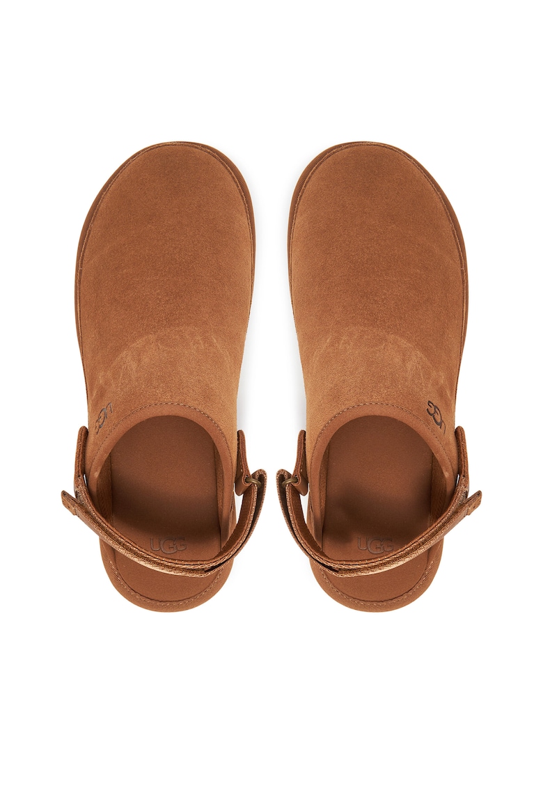 Slapi barbati - piele naturala - maro - design slip-on -