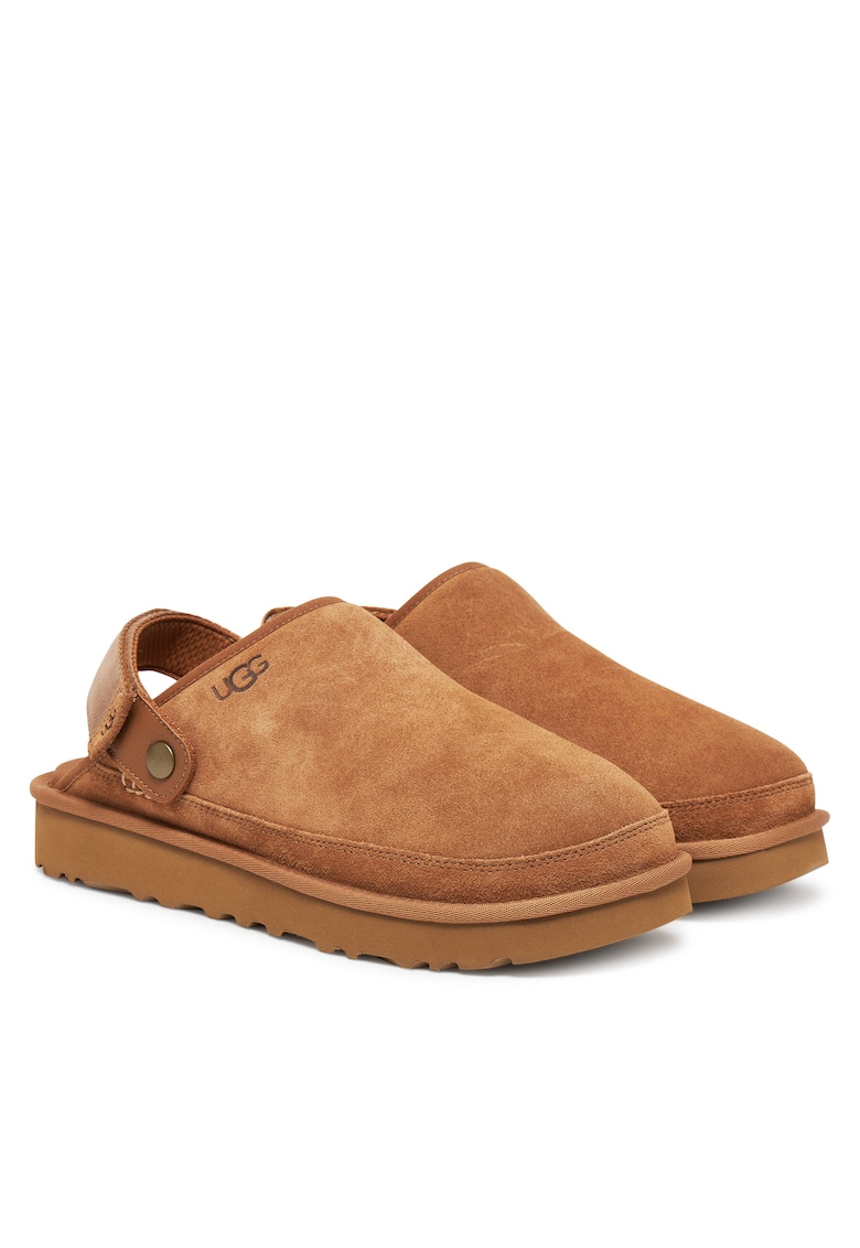 Papuci barbati Goldencoast Clog I - piele naturala - culoare castan -