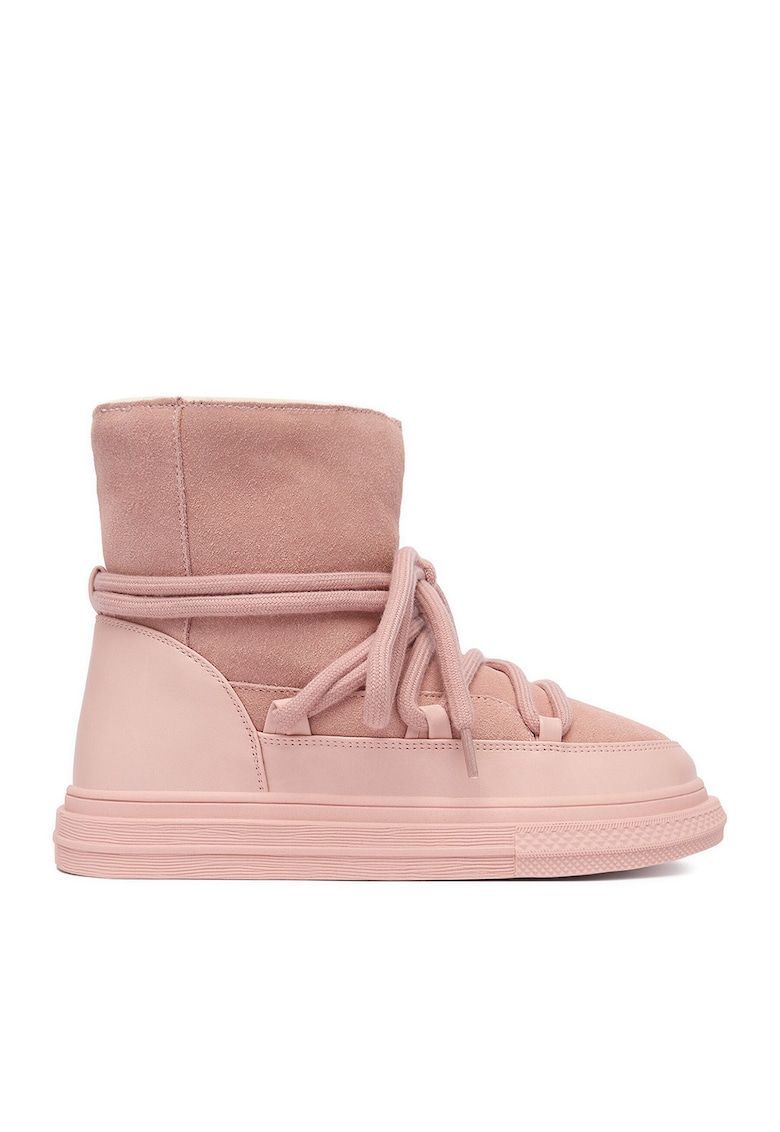 Cizme dama - material textil - roz - calduroase -