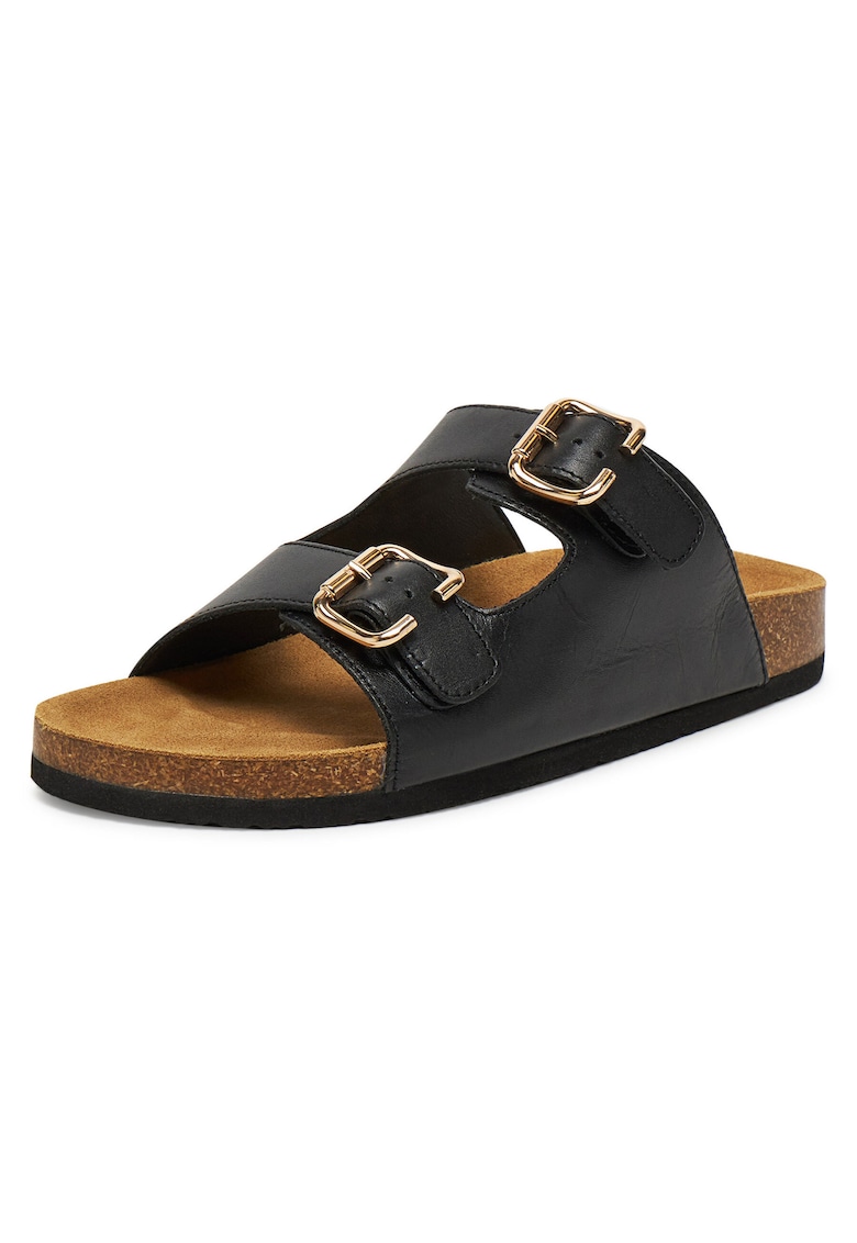 Slapi dama - piele naturala - negru - Negru