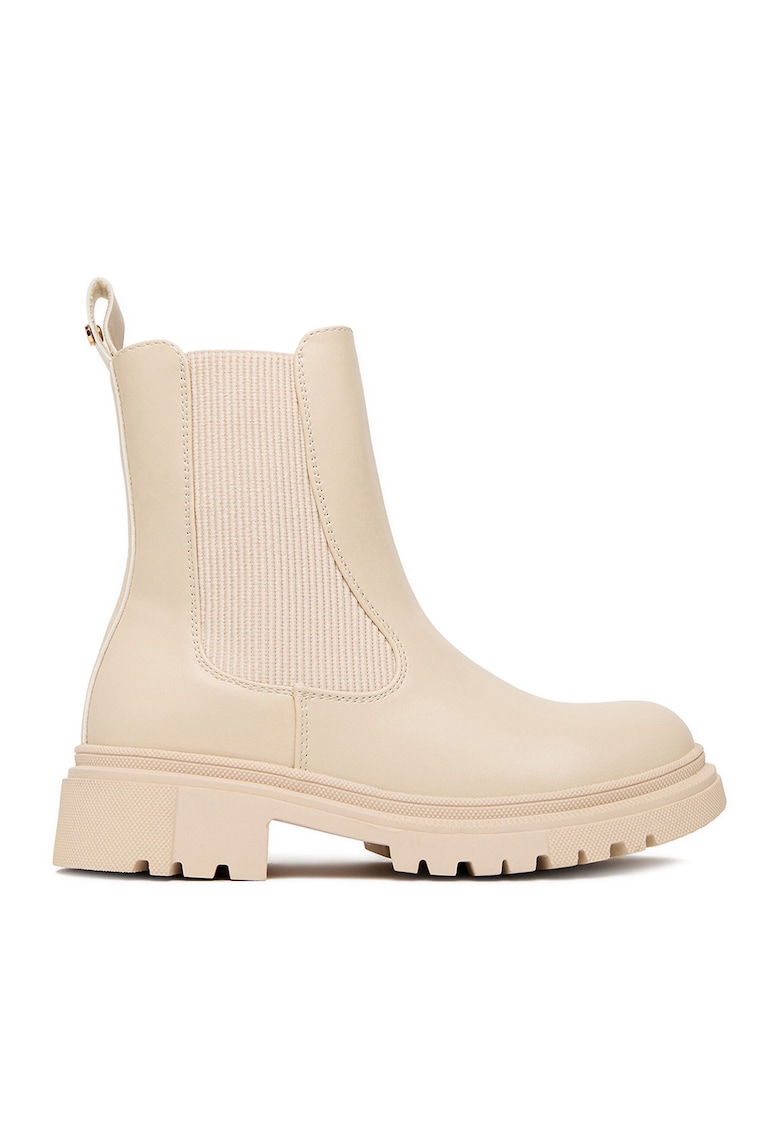 Botine fete - textil - bej