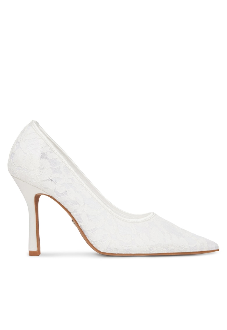 Pantofi dama - tocuri - alb - textil