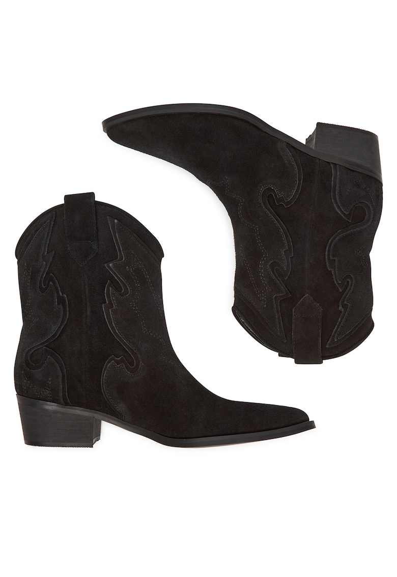 Botine dama - negru - material sintetic -
