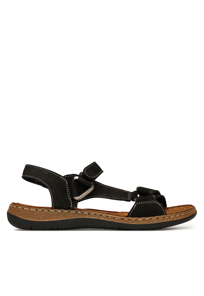 Sandale dama piele naturala - negru - velcro