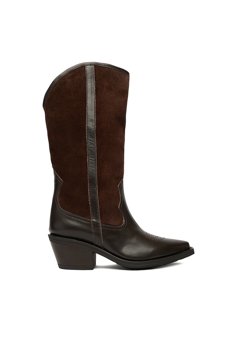 Cizme dama - cowboy - piele naturala - maro
